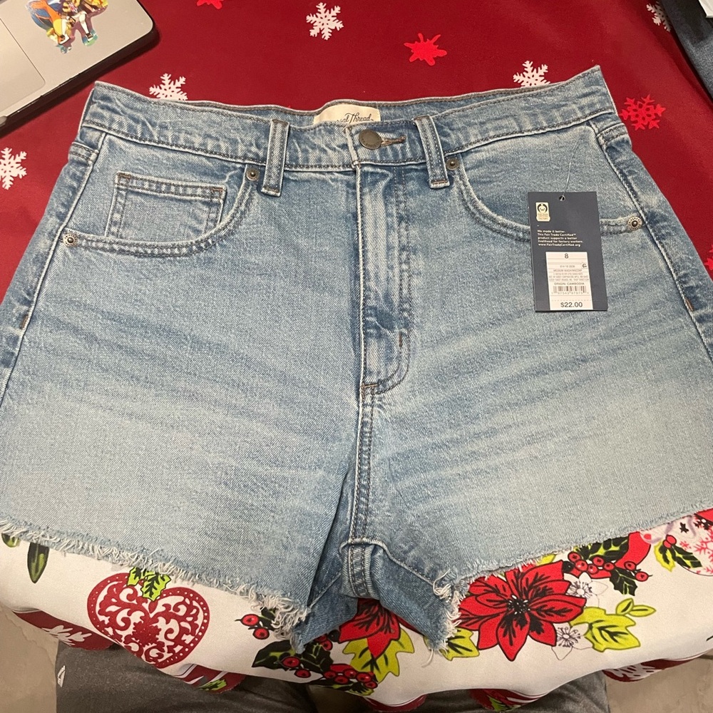 Universal Thread Blue Jean Shorts High-Waisted Loose Fit